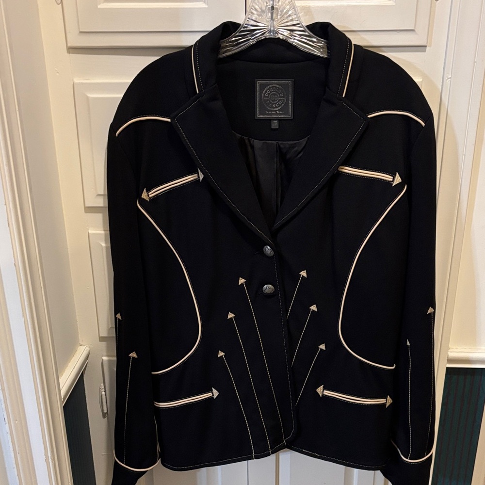 Double D Ranch Black Dime Novels Jacket and Pants Black with Cream Detailing